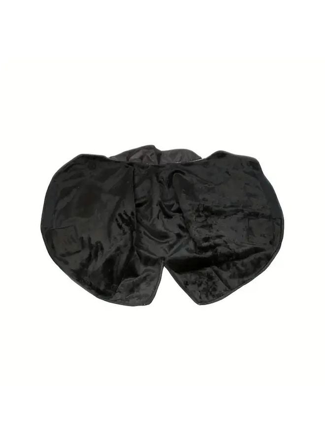 Black Windproof Fleece Lined Motorcycle Scooter Apron Cover Adjustable Waist Belt Reflective Strips - Image 4